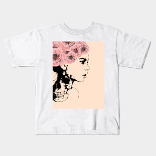 Skull flowers girl Kids T-Shirt